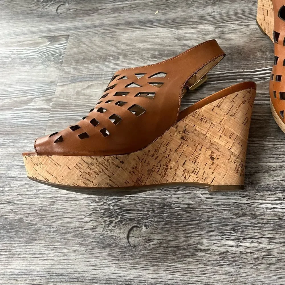 Franco Sarto Chic Sassy Laser Cutout Wedge Sandals